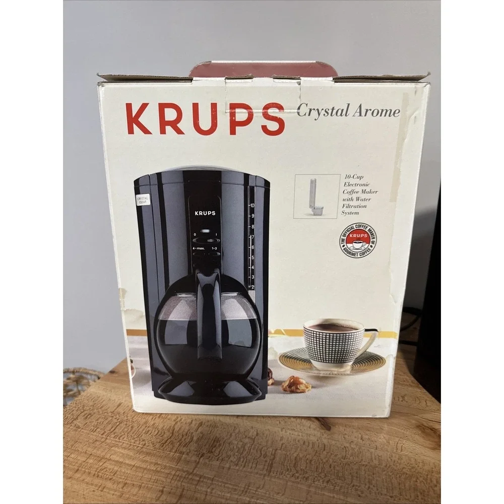 Krups Crystal Arome Time Coffee Maker Black w/ Box Tested Working 398